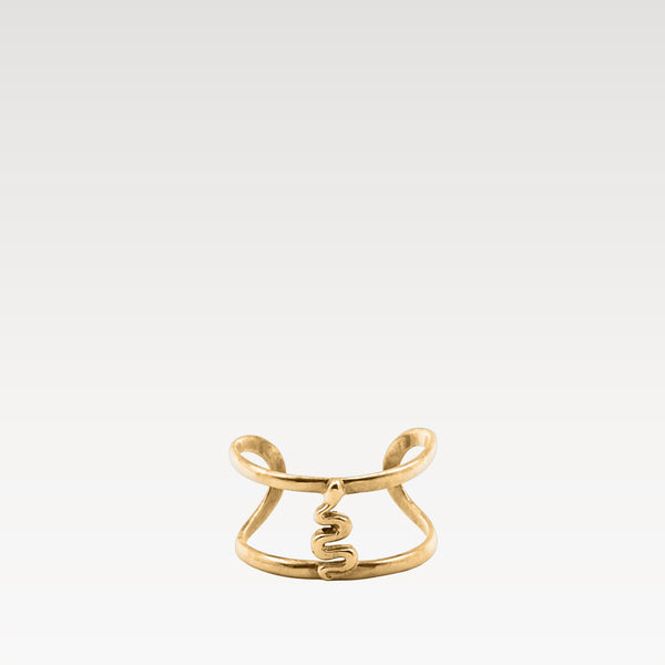 Vertical Serpent Ring – Brass