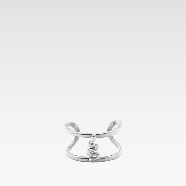 Vertical Serpent Ring – Silver