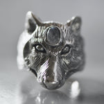 Moonstone Wolf Guardian Ring