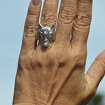 Moonstone Wolf Guardian Ring
