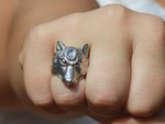 Moonstone Wolf Guardian Ring
