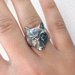 Moonstone Wolf Guardian Ring